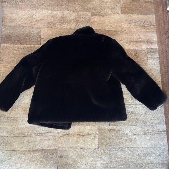 Cefinn Black Faux Fur Teddy Bear Coat - Size 16UK/12US - Picture 3 of 15
